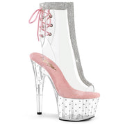 Pleaser STARDUST-1018C-2RS Platform Ankle Boot (Clear-Baby Pink/Clear) 5