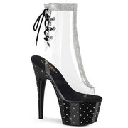 Pleaser STARDUST-1018C-2RS Platform Ankle Boot (Clear/Black)
