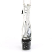 Pleaser STARDUST-1018C-2RS Platform Ankle Boot (Clear/Black)