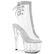 Pleaser STARDUST-1018C-2RS Platform Ankle Boot (Clear/Clear)