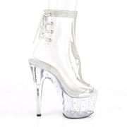 Pleaser STARDUST-1018C-2RS Platform Ankle Boot (Clear/Clear)