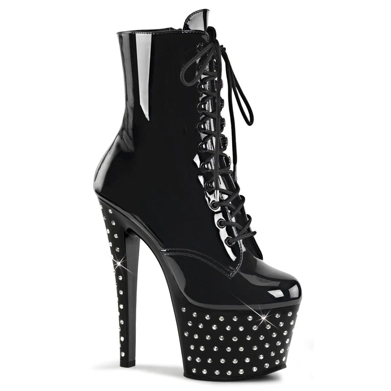 Pleaser STARDUST-1020-7 Platform Ankle Boot (Black/Black)