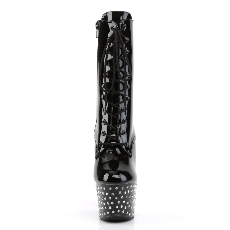Pleaser STARDUST-1020-7 Platform Ankle Boot (Black/Black)