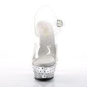 Pleaser STARDUST-608 Platform Sandal (Clear/Clear)