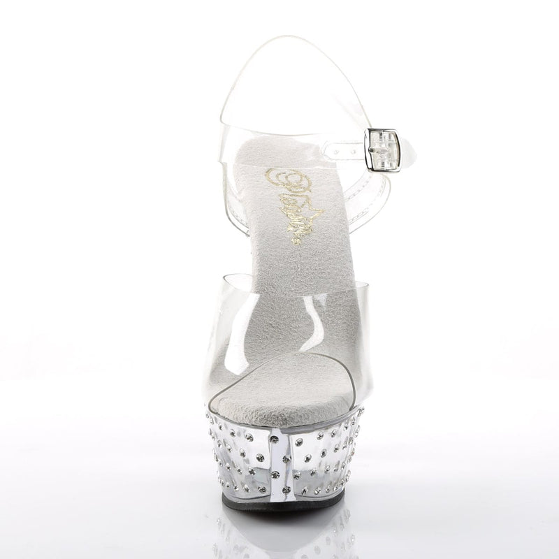 Pleaser STARDUST-608 Platform Sandal (Clear/Clear)