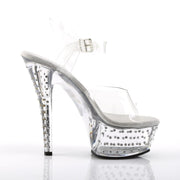 Pleaser STARDUST-608 Platform Sandal (Clear/Clear)