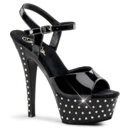 Pleaser STARDUST-609 Platform Sandal (Black Patent/Black)