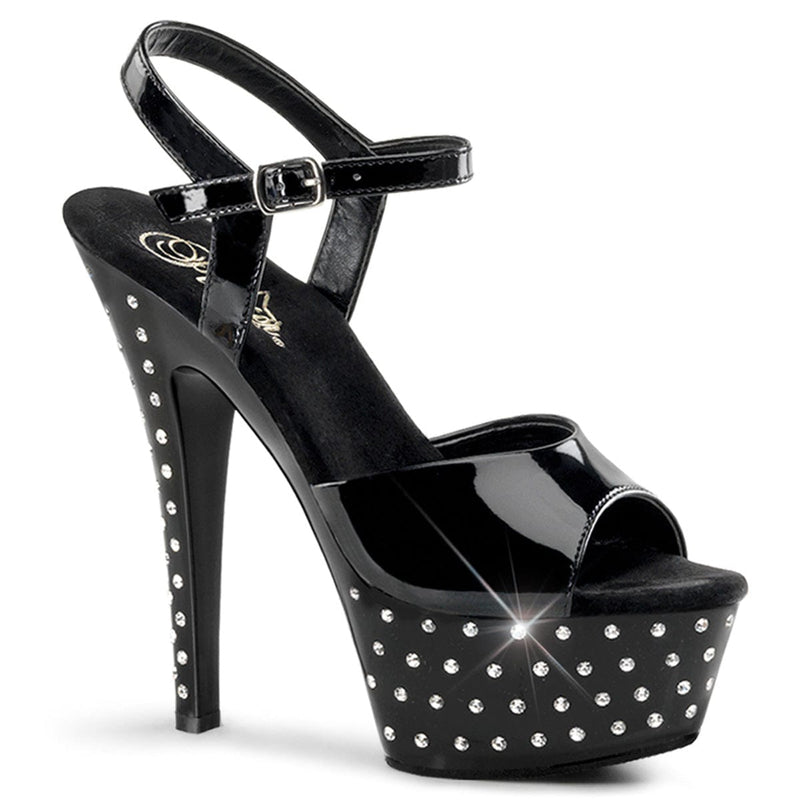 Pleaser STARDUST-609 Platform Sandal (Black Patent/Black)