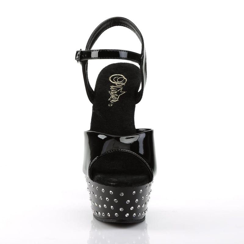 Pleaser STARDUST-609 Platform Sandal (Black Patent/Black)
