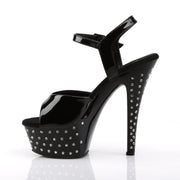 Pleaser STARDUST-609 Platform Sandal (Black Patent/Black)