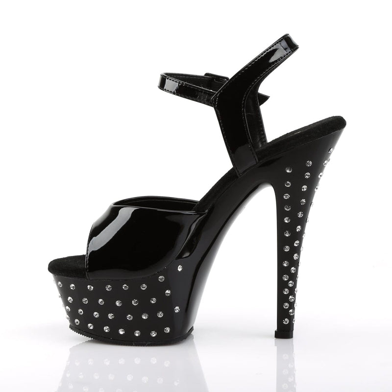 Pleaser STARDUST-609 Platform Sandal (Black Patent/Black)