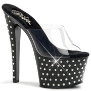 Pleaser STARDUST-701 Platform Slide (Clear/Black)
