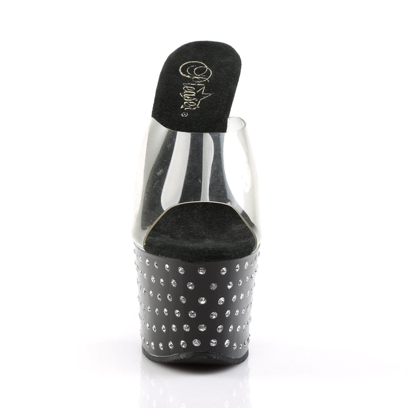 Pleaser STARDUST-701 Platform Slide (Clear/Black)