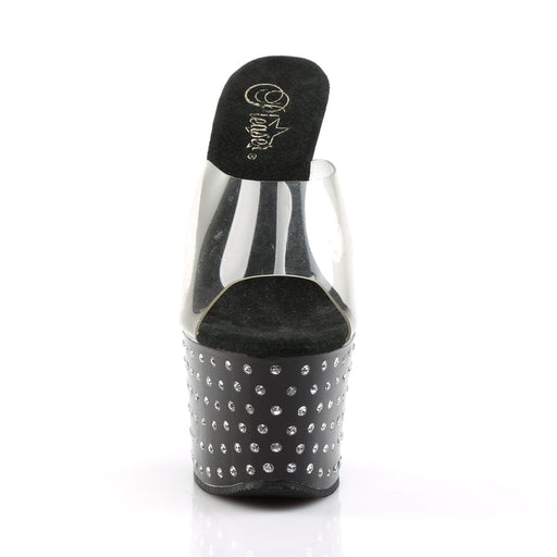 Pleaser STARDUST-701 Platform Slide (Clear/Black)