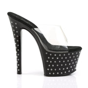 Pleaser STARDUST-701 Platform Slide (Clear/Black)