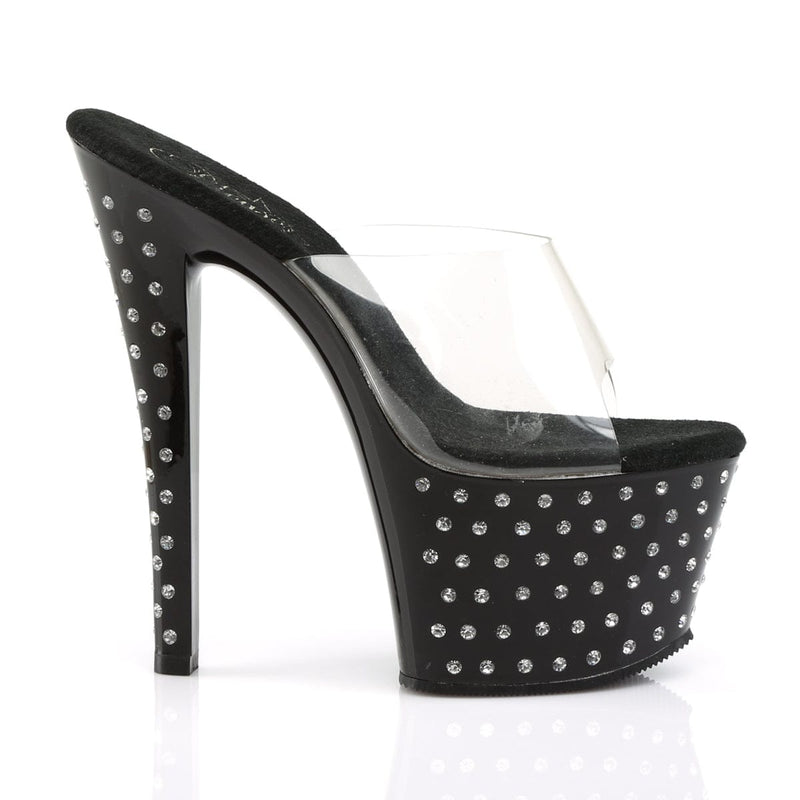 Pleaser STARDUST-701 Platform Slide (Clear/Black)