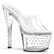 Pleaser STARDUST-701 Platform Slide (Clear/Clear)