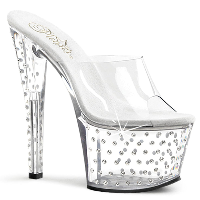 Pleaser STARDUST-701 Platform Slide (Clear/Clear)
