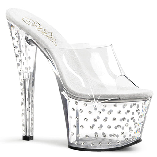 Pleaser STARDUST-701 Platform Slide (Clear/Clear)