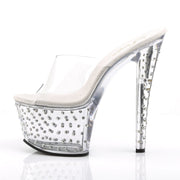 Pleaser STARDUST-701 Platform Slide (Clear/Clear)