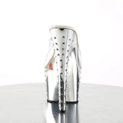 Pleaser STARDUST-701 Platform Slide (Clear/Silver Chrome)