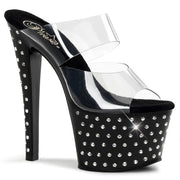 Pleaser STARDUST-702 Platform Slide (Clear/Black)