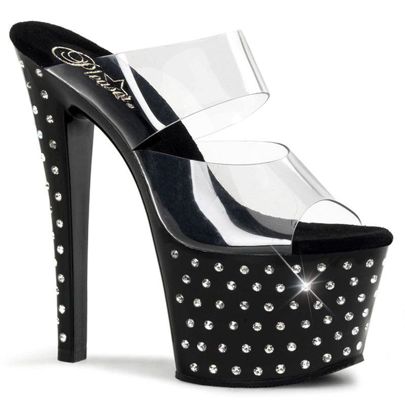 Pleaser STARDUST-702 Platform Slide (Clear/Black)