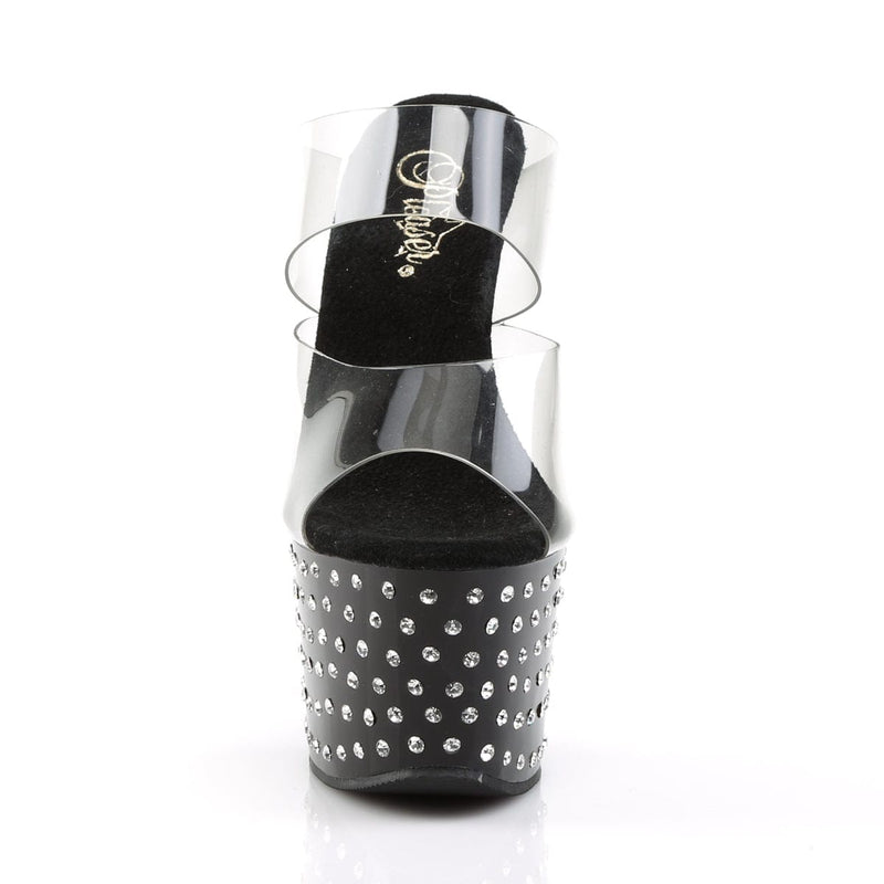 Pleaser STARDUST-702 Platform Slide (Clear/Black)