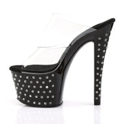 Pleaser STARDUST-702 Platform Slide (Clear/Black)