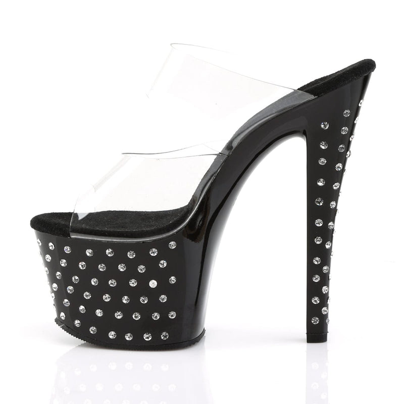 Pleaser STARDUST-702 Platform Slide (Clear/Black)