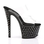 Pleaser STARDUST-702 Platform Slide (Clear/Black)