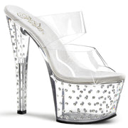 Pleaser STARDUST-702 Platform Slide (Clear/Clear)