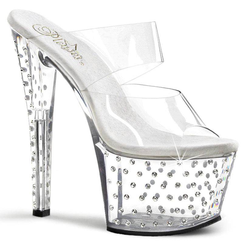 Pleaser STARDUST-702 Platform Slide (Clear/Clear)