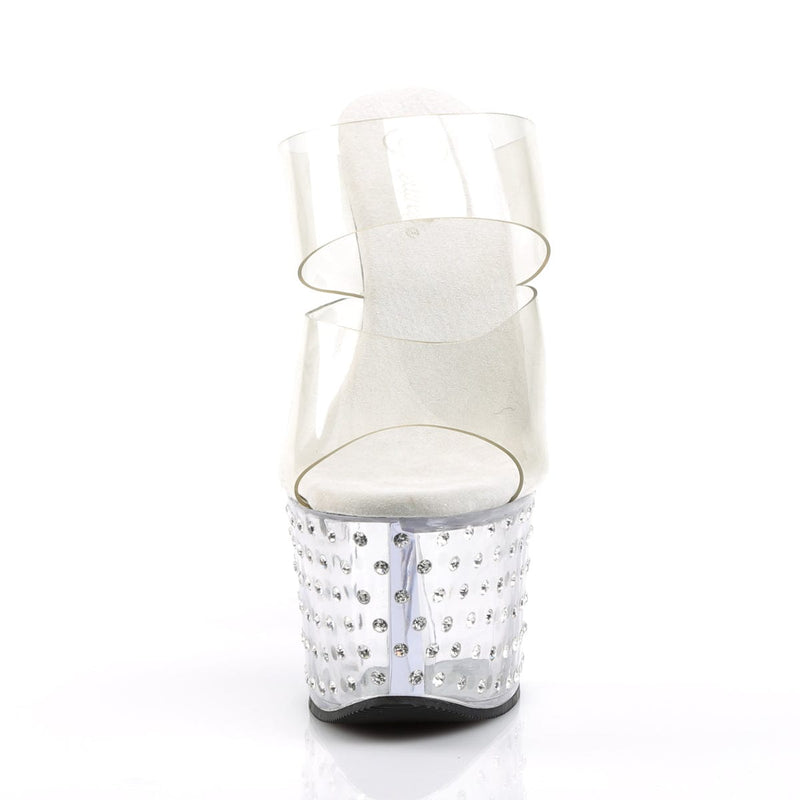 Pleaser STARDUST-702 Platform Slide (Clear/Clear)