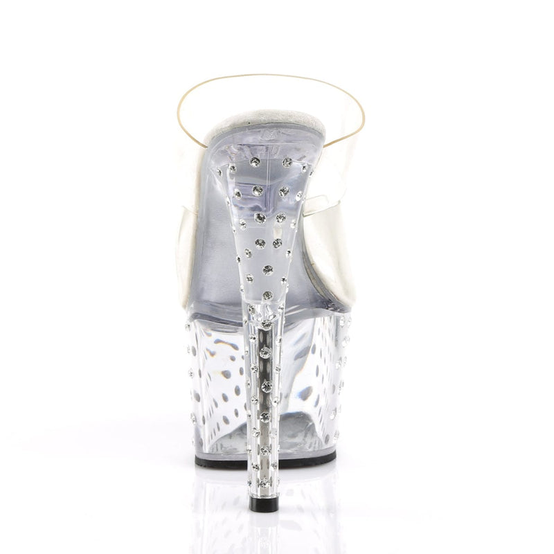 Pleaser STARDUST-702 Platform Slide (Clear/Clear)