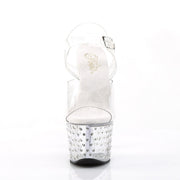 Pleaser STARDUST-708 Platform Sandal (Clear/Clear)