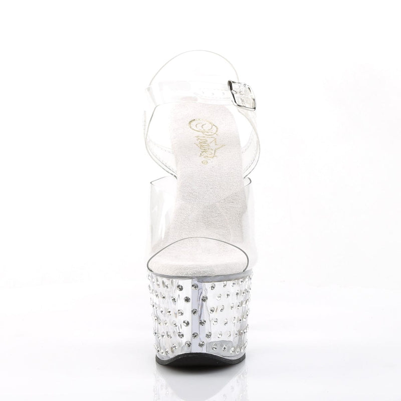 Pleaser STARDUST-708 Platform Sandal (Clear/Clear)