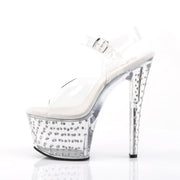 Pleaser STARDUST-708 Platform Sandal (Clear/Clear)