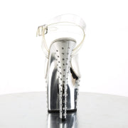 Pleaser STARDUST-708 Platform Sandal (Clear/Silver Chrome)