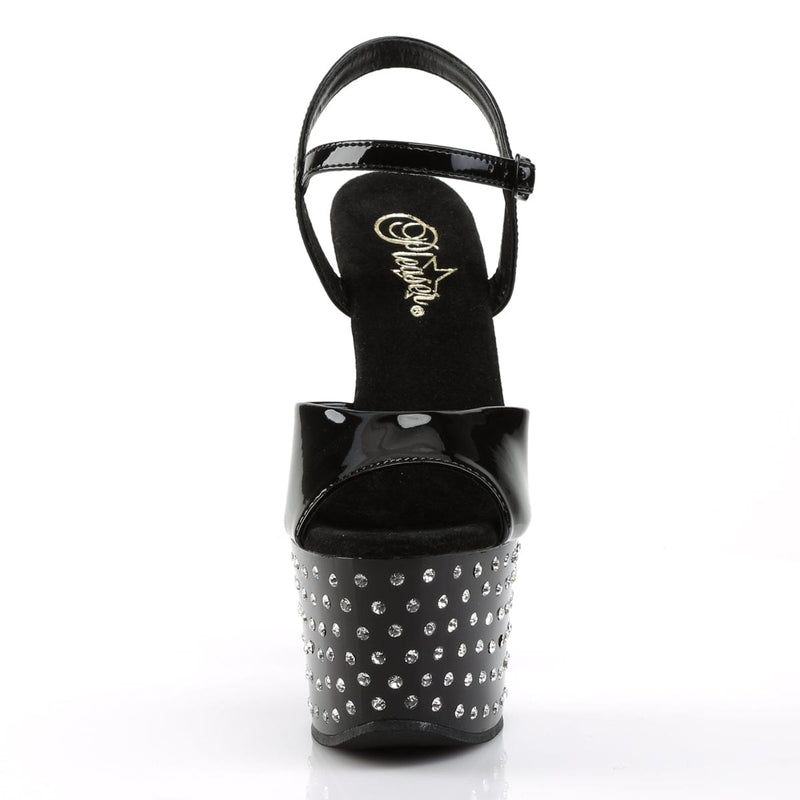 Pleaser STARDUST-709 Platform Sandal (Black Patent/Black)