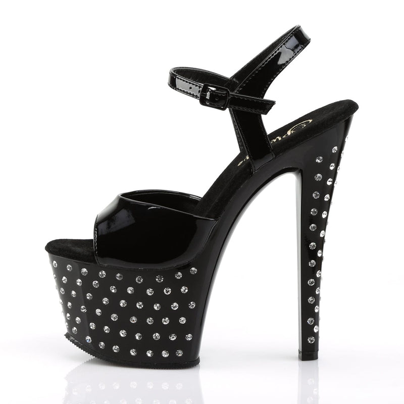 Pleaser STARDUST-709 Platform Sandal (Black Patent/Black)