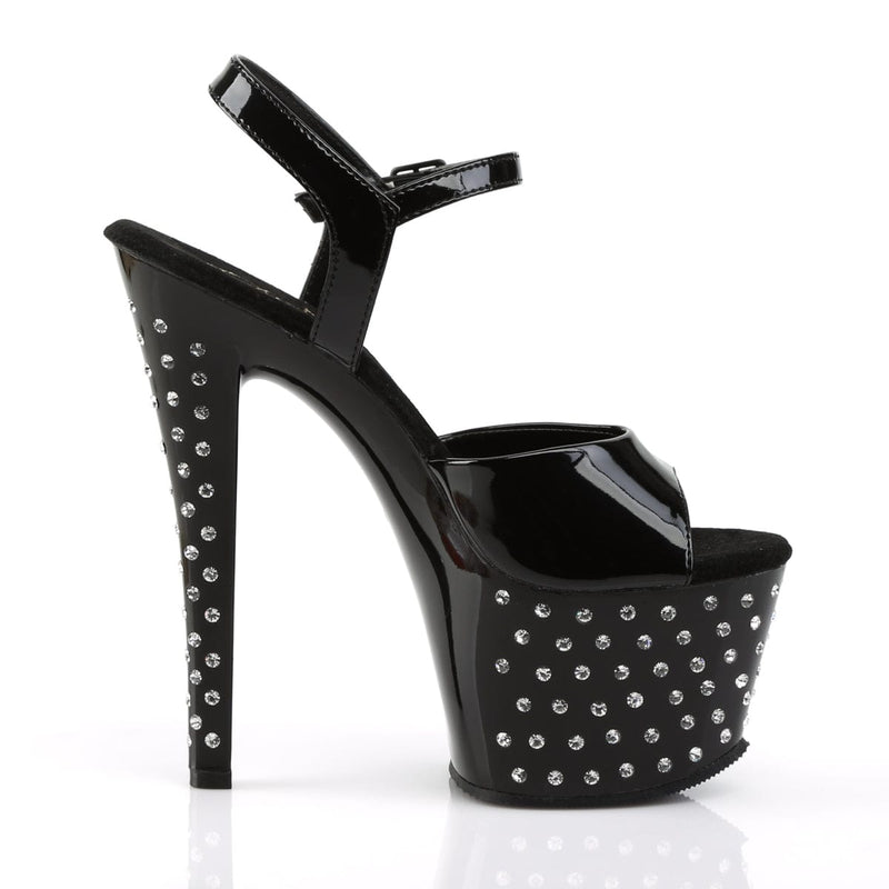 Pleaser STARDUST-709 Platform Sandal (Black Patent/Black)