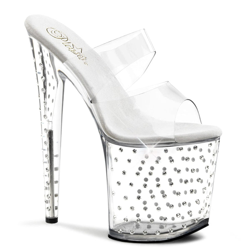 Pleaser STARDUST-802 Platform Slide (Clear/Clear)