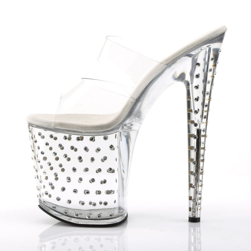 Pleaser STARDUST-802 Platform Slide (Clear/Clear)