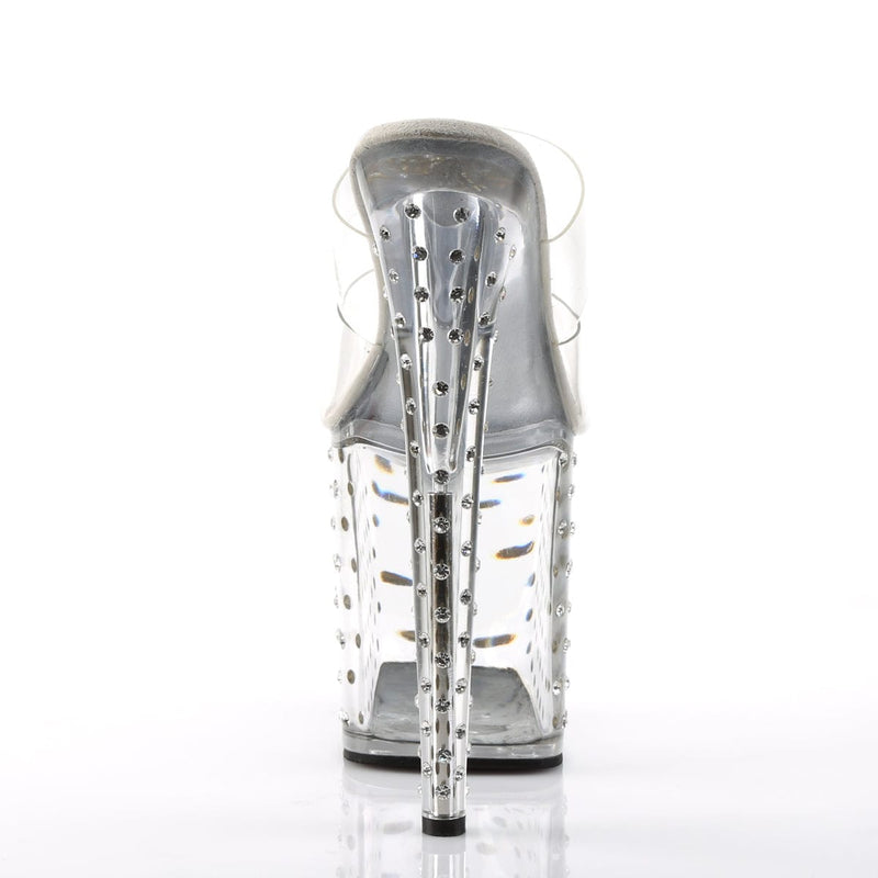 Pleaser STARDUST-802 Platform Slide (Clear/Clear)