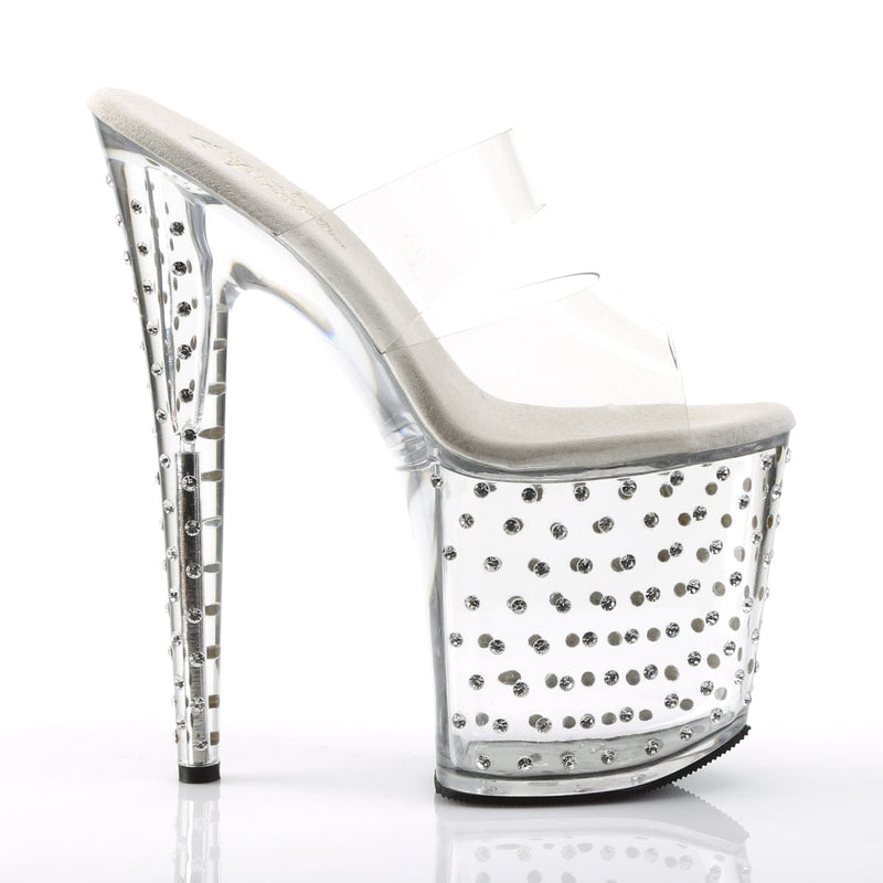 Pleaser STARDUST-802 Platform Slide (Clear/Clear)