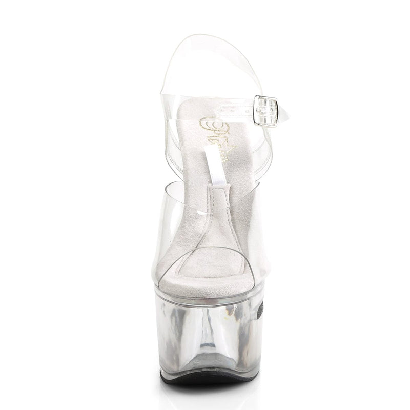 Pleaser TIPJAR-708-2 Platform Sandal (Clear/Clear)