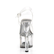 Pleaser TIPJAR-708-2 Platform Sandal (Clear/Clear)