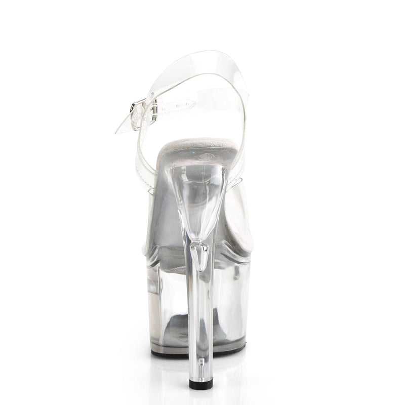 Pleaser TIPJAR-708-2 Platform Sandal (Clear/Clear)