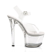 Pleaser TIPJAR-708-2 Platform Sandal (Clear/Clear)